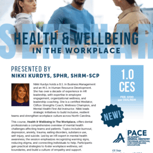 Health & Wellbeing In The Workplace 2025-26 - NC DDS & RDH - 1.0 CE