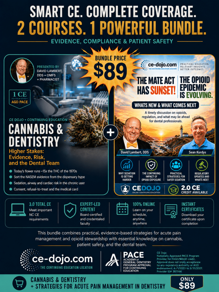 CE Bundle 3 For Dentists - Safe Opiate Prescribing + Cannabis & Dentistry