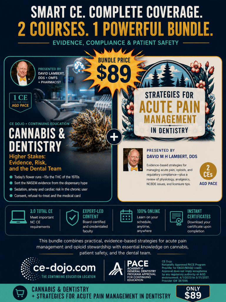 CE Bundle 3 For Dentists - Safe Opiate Prescribing + Cannabis & Dentistry