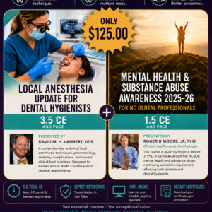 CE Bundle 1 For RDH - Local Anesthesia & Mental Health and Substance Abuse Awareness